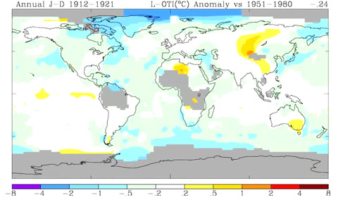 A video shows how Earth's climate has changed since 1880.