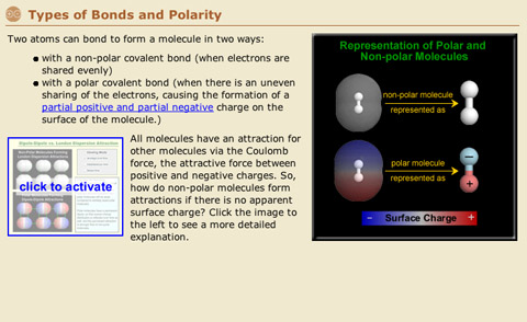 Students are introduced to types of bonds and polarity.