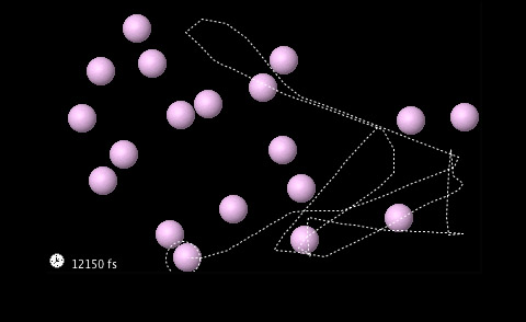 Trace an atom's trajectory using a computer model.