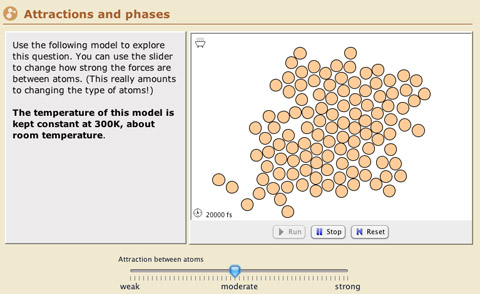 A demonstration of how intermolecular forces account for a substance's phase.