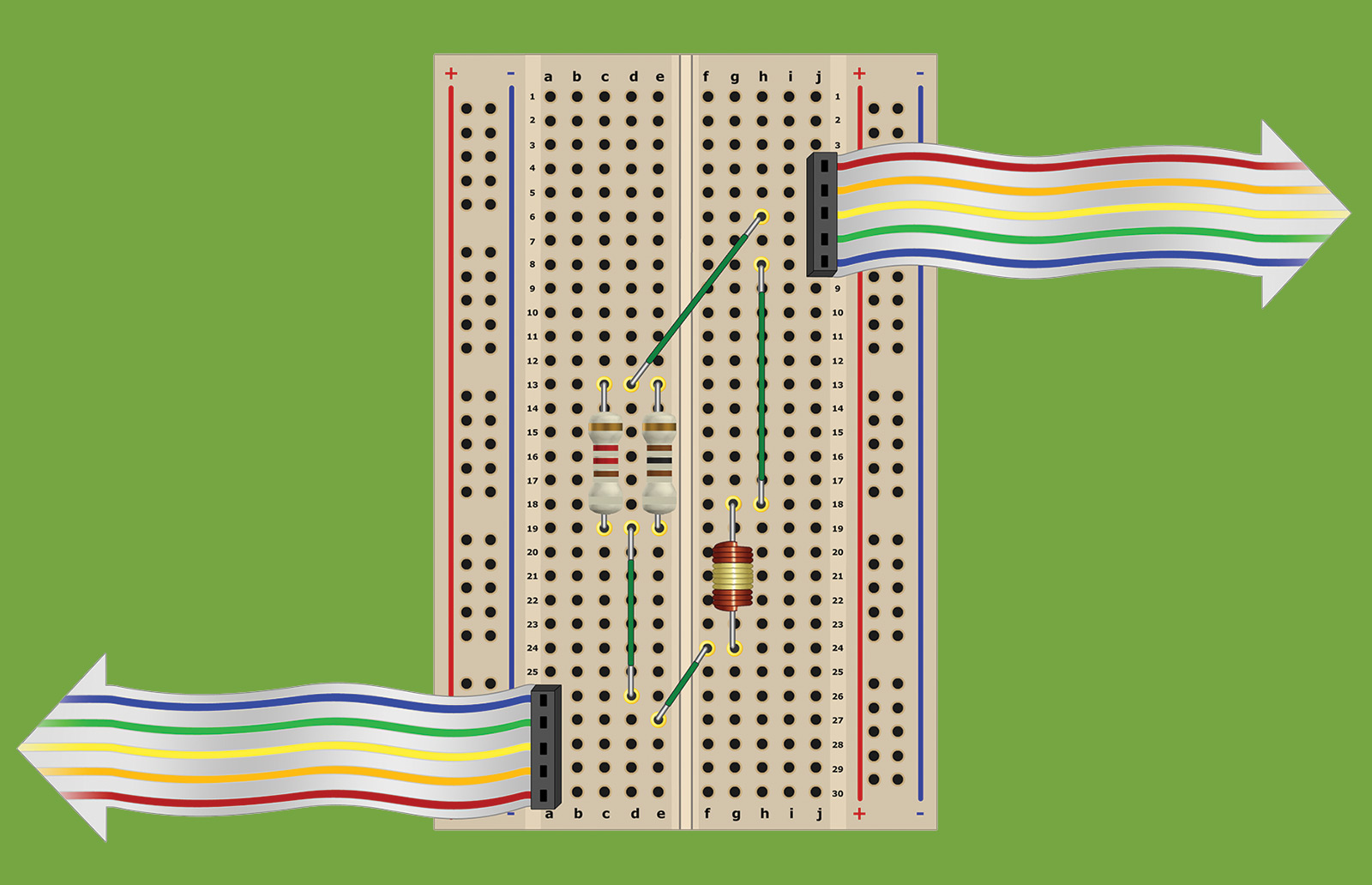The breadboards of teammates are connected.