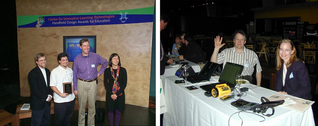 Judging and handheld demonstrations at the Exploratorium in 1999