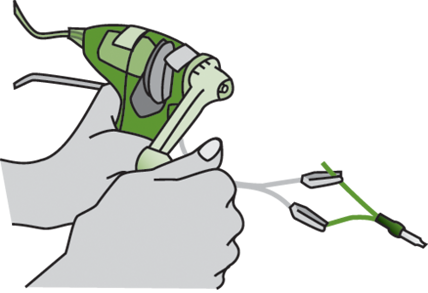 Figure 1: Students light a bulb using a hand generator Figure 1: Students light a bulb using a hand generator