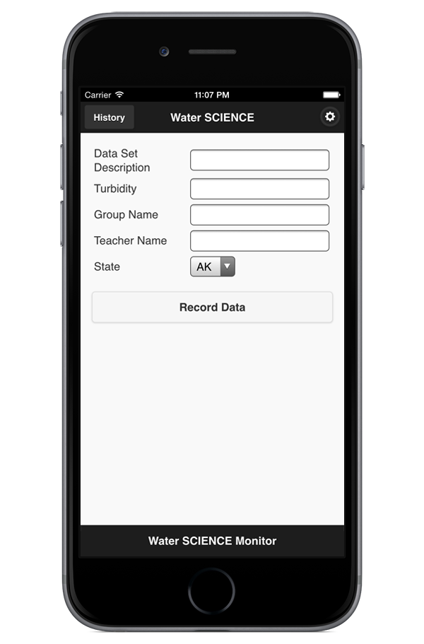 Water SCIENCE App on an iPhone 6