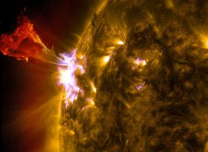Solar flare prominence