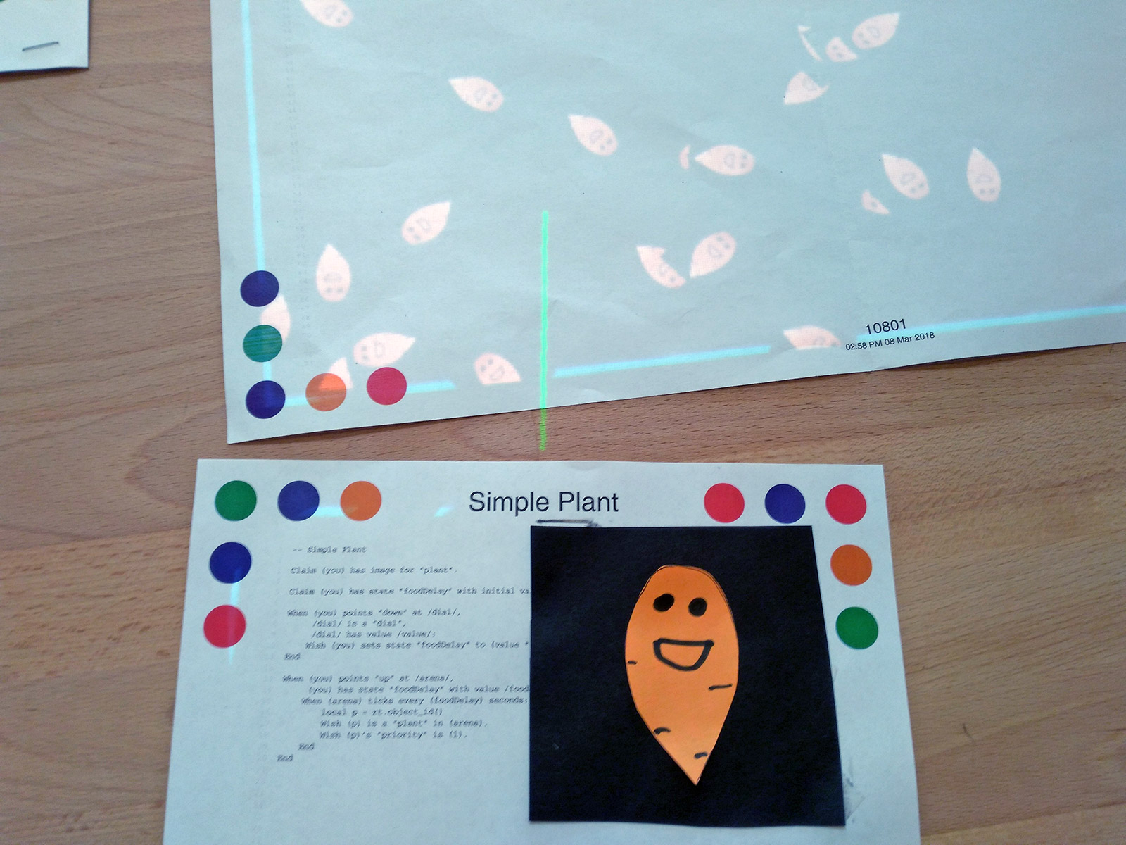 Figure 7. The carrot on the page becomes an agent in the simulation! The image is streamed live from the page and can be changed in real time.