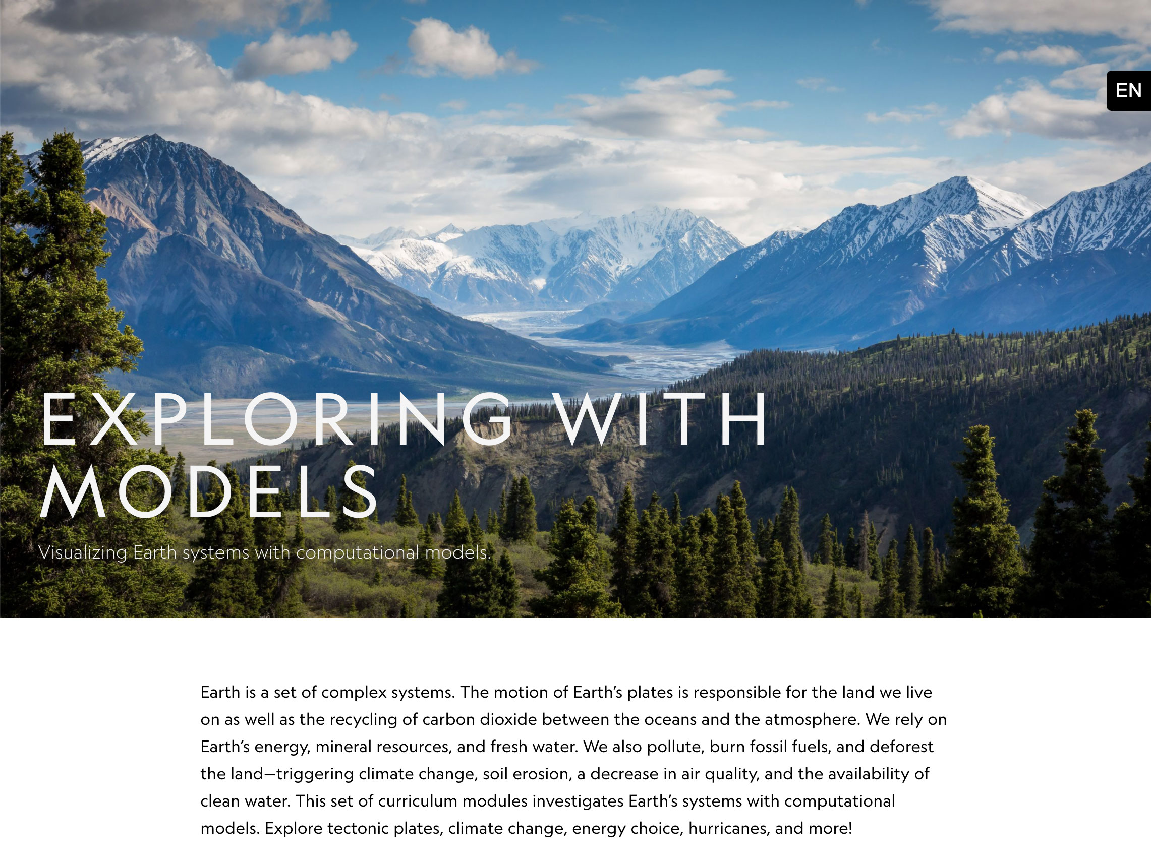 Exploring with Models page on National Geographic