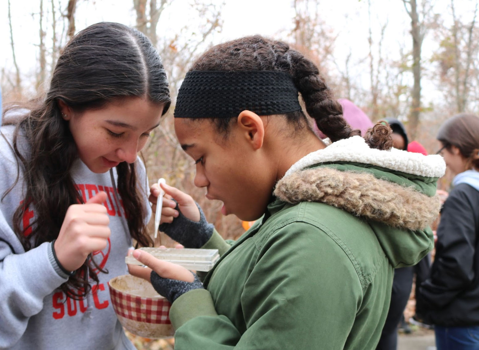 Students from Longsjo Middle School in Fitchburg, Massachusetts, at the EcoTarium
