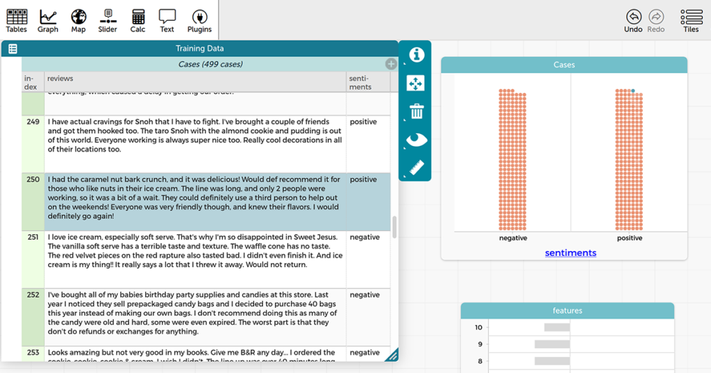 StoryQ app is built within CODAP