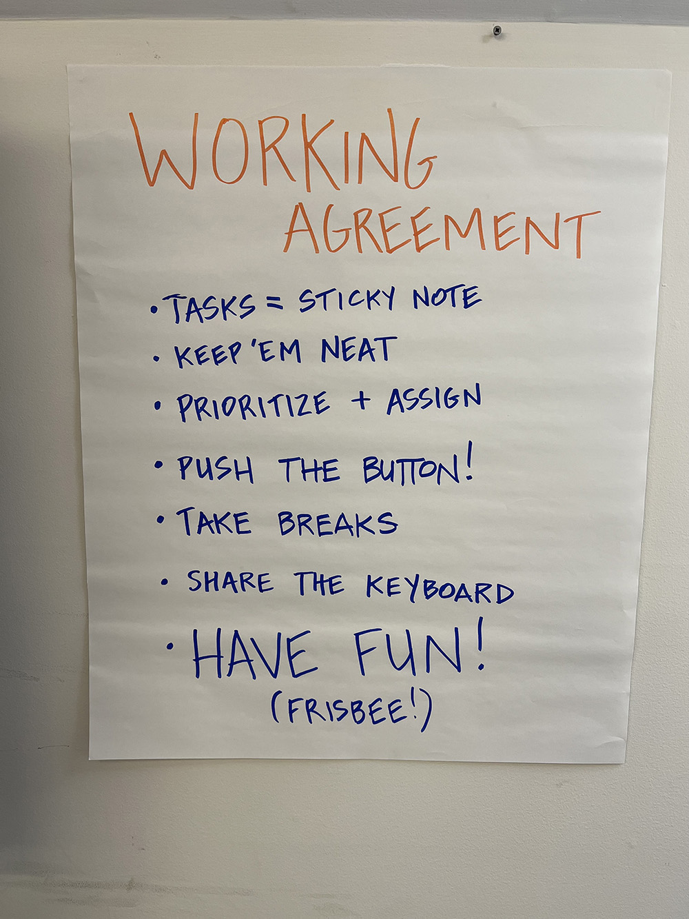 Working agreement