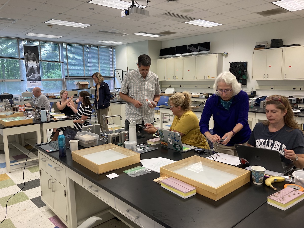 Teachers and MothEd project staff in lab at Michigan State University