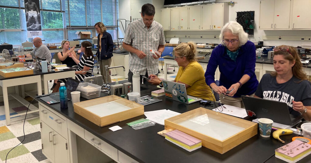 Teachers and MothEd project staff in lab at Michigan State University