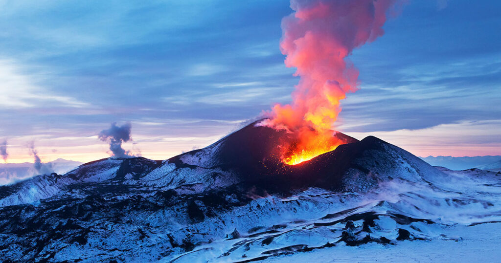 Image of active volcano