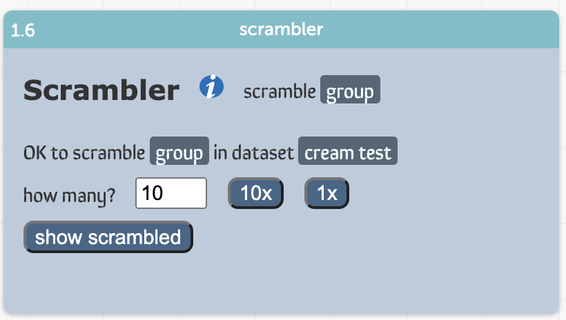 Scrambler plugin in CODAP