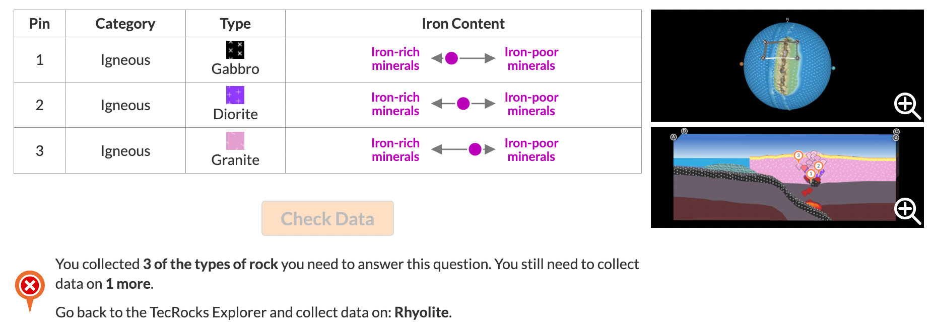 TecRocks Explorer with automated feedback.