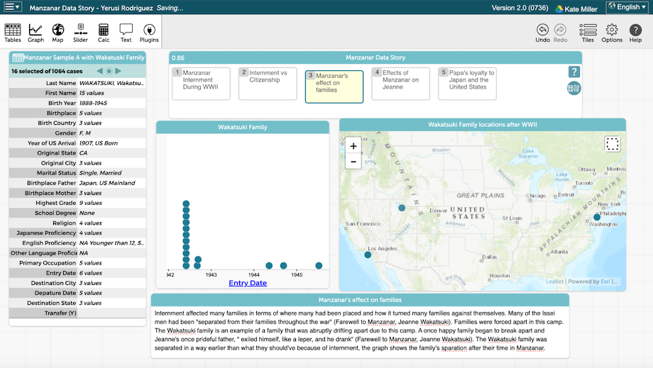 Student-created Story Builder of Manzanar data